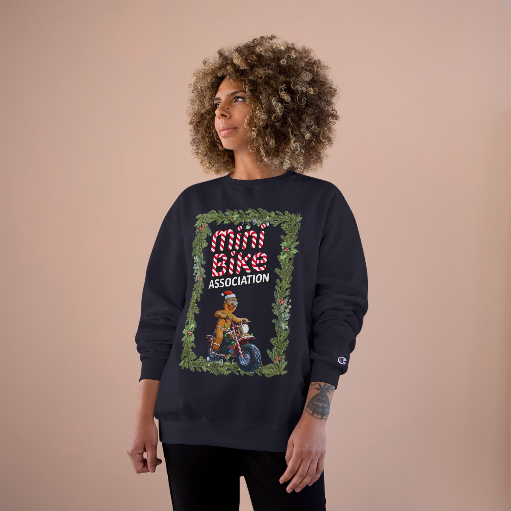 MBA Gingerbread Man in Pine Tree Frame Crewneck