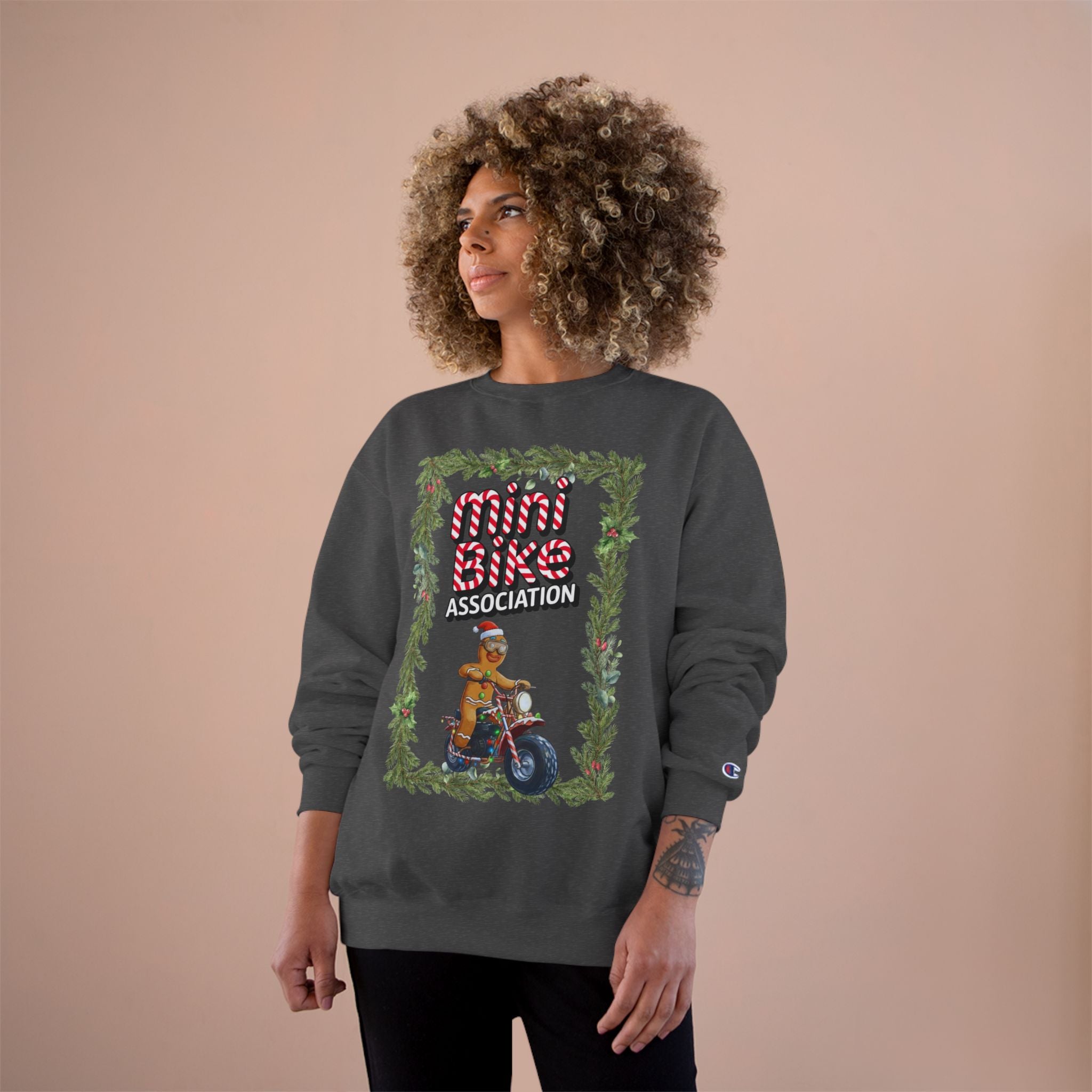 MBA Gingerbread Man in Pine Tree Frame Crewneck