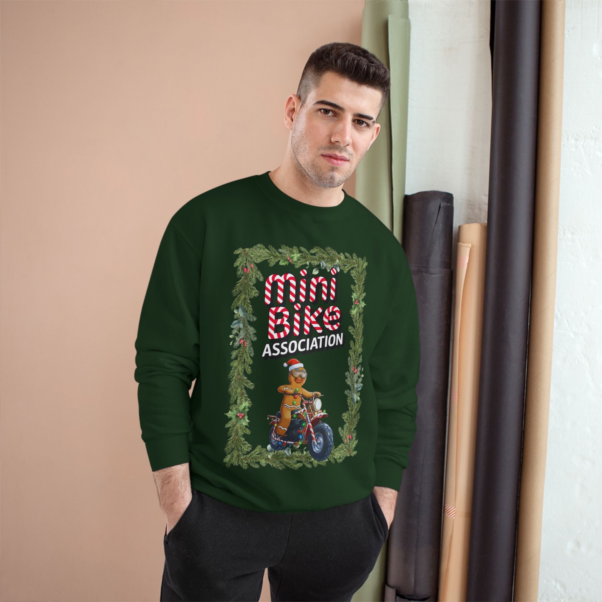 MBA Gingerbread Man in Pine Tree Frame Crewneck