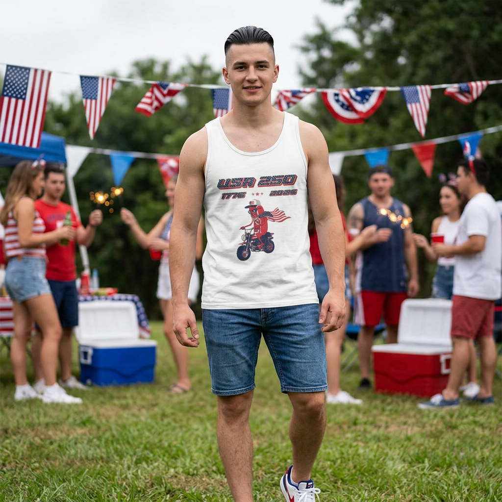 USA 250 Hot Dog Tank Top
