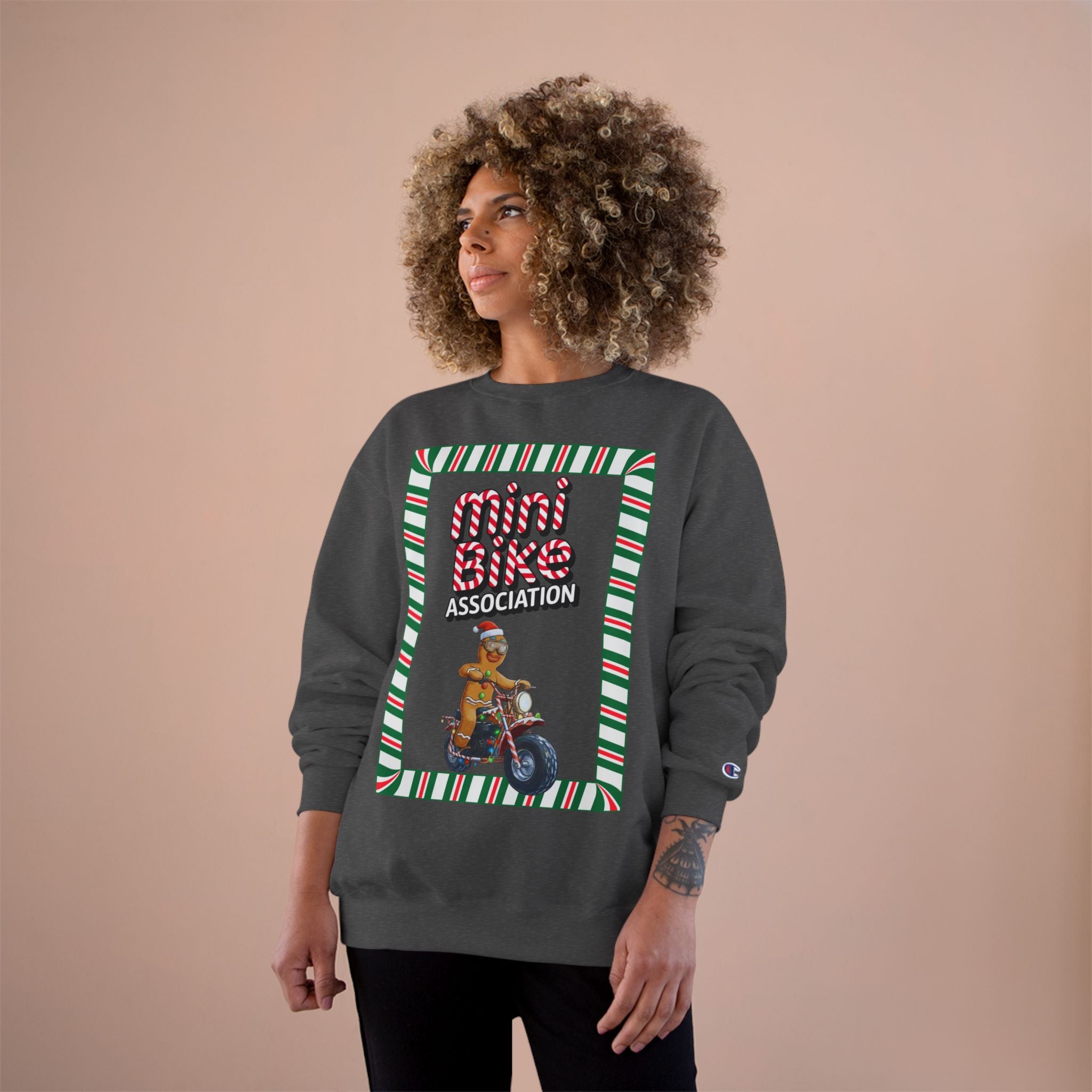 MBA Gingerbread Man in Candy Cane Frame Crewneck