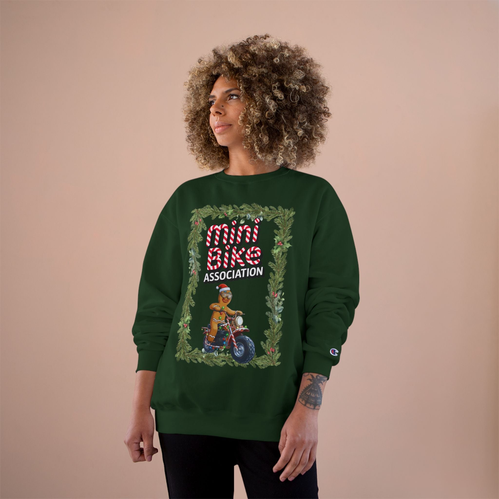MBA Gingerbread Man in Pine Tree Frame Crewneck