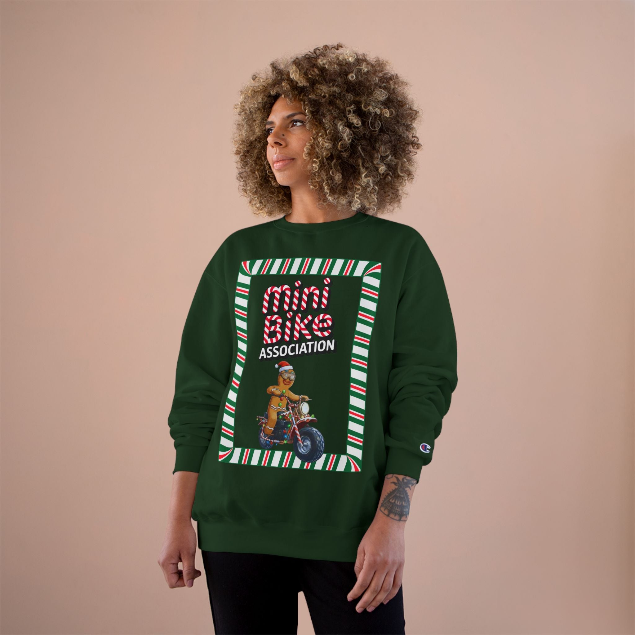 MBA Gingerbread Man in Candy Cane Frame Crewneck