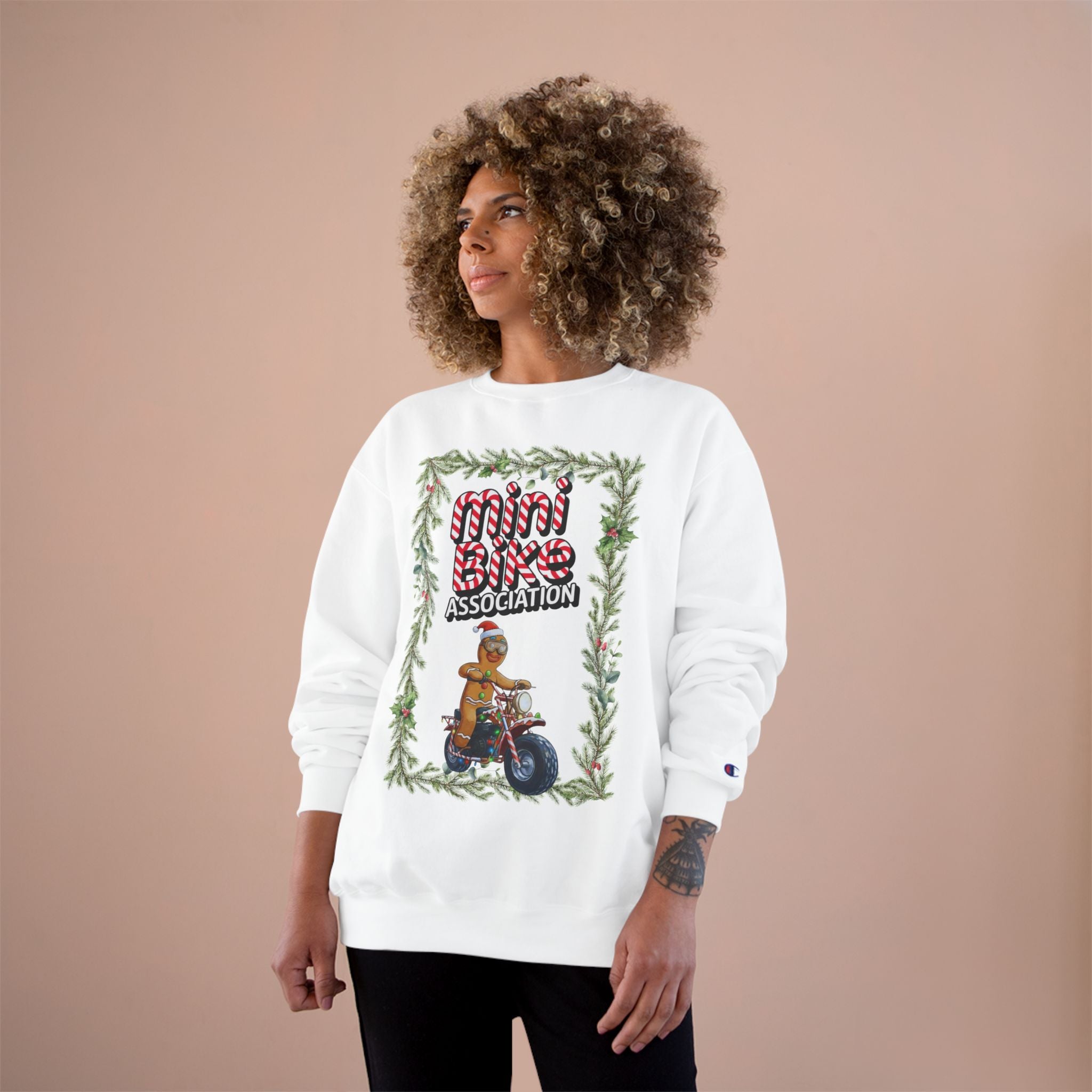 MBA Gingerbread Man in Pine Tree Frame Crewneck